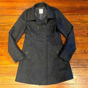 Tulle gray wool coat